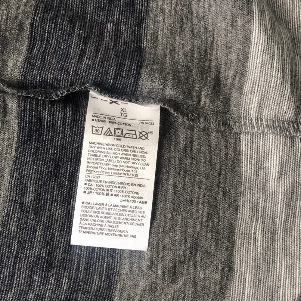 Gap Gray Stripe Tee Shirt XL - Picture 7 of 7